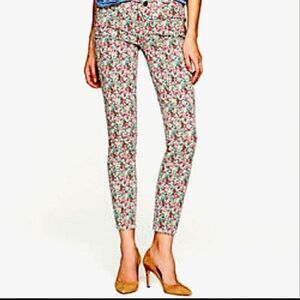 J CREW Floral Toothpick Ankle Jeans sz 25